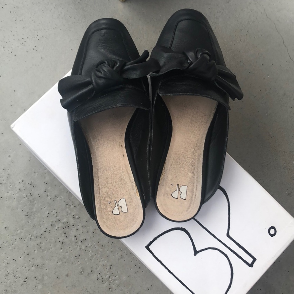 BP Black Leather Slides “Maddy”